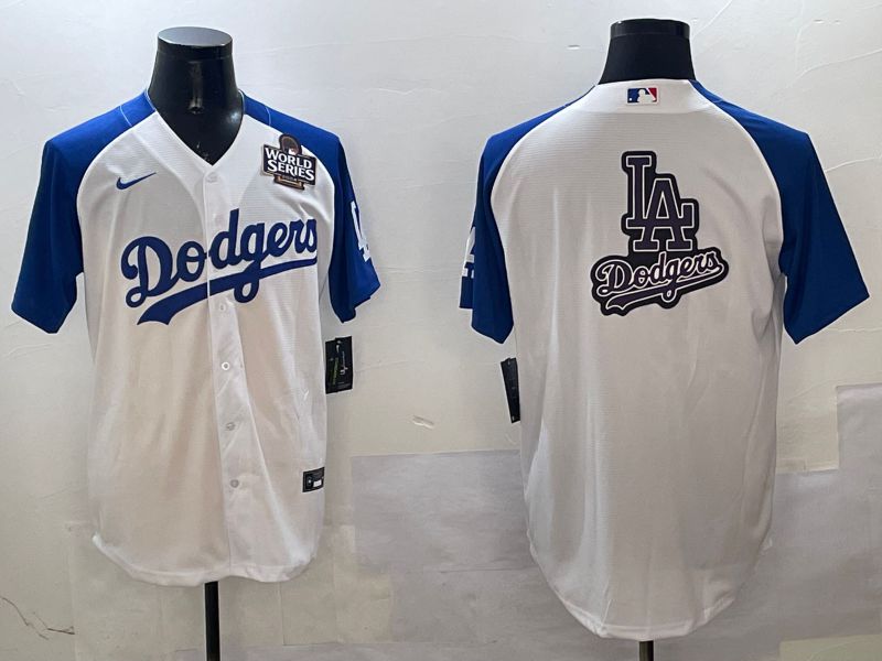 Men Los Angeles Dodgers Blank White blue Game 2025 Nike MLB Jersey style 28